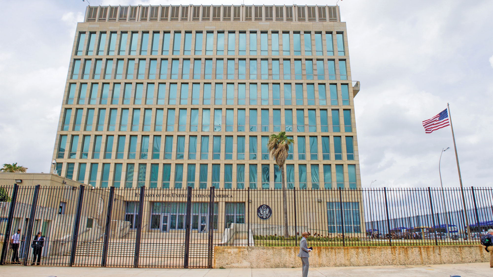 The U.S. embassy in Havana. Employees here were among those targeted in attacks that prompted a Cuba travel warning.