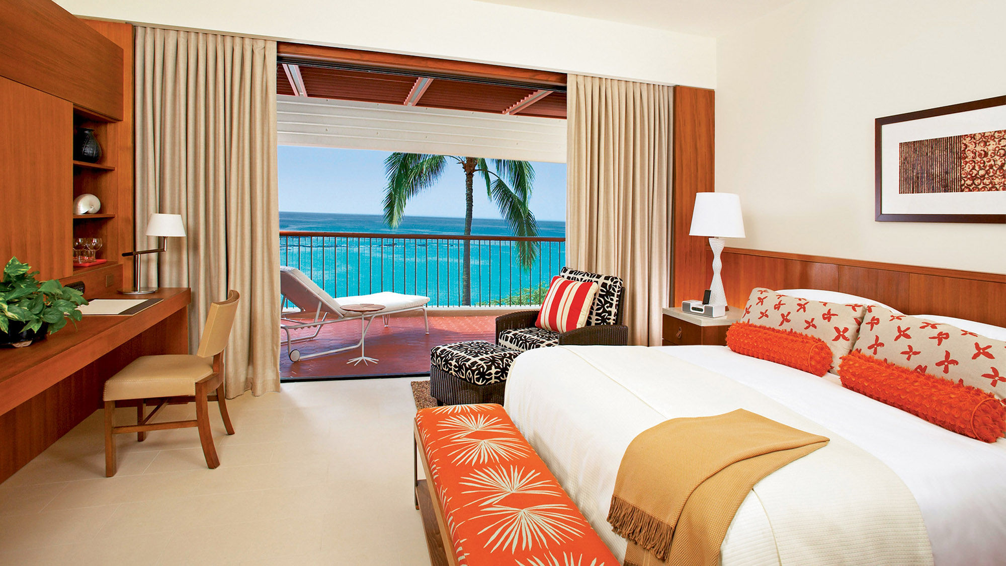 A Mauna Kea guestroom. The hotel recently started producing podcasts about its art collection.