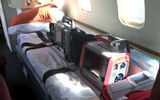 The stretcher on the air ambulance.
