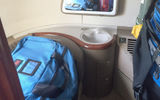 The bathroom is also useful for some additional storage.