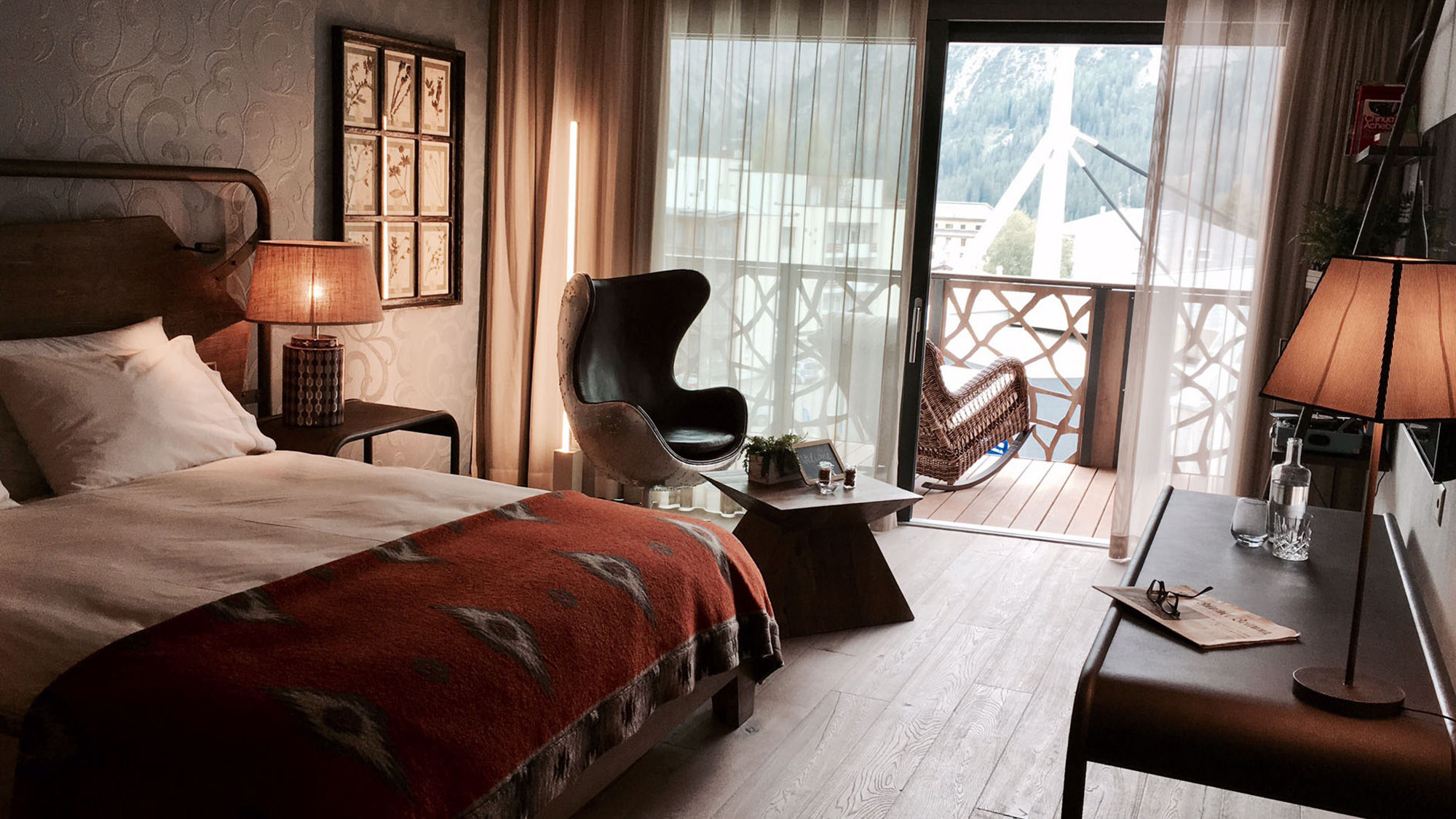 Some rooms at the Valsana Hotel & Apartments overlook the Graubunden mountains.
