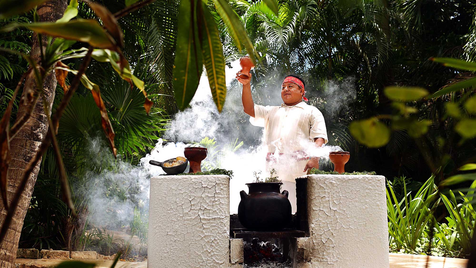 The resident shaman at the Wayak Spa at Viceroy Riviera Maya, Mexico.