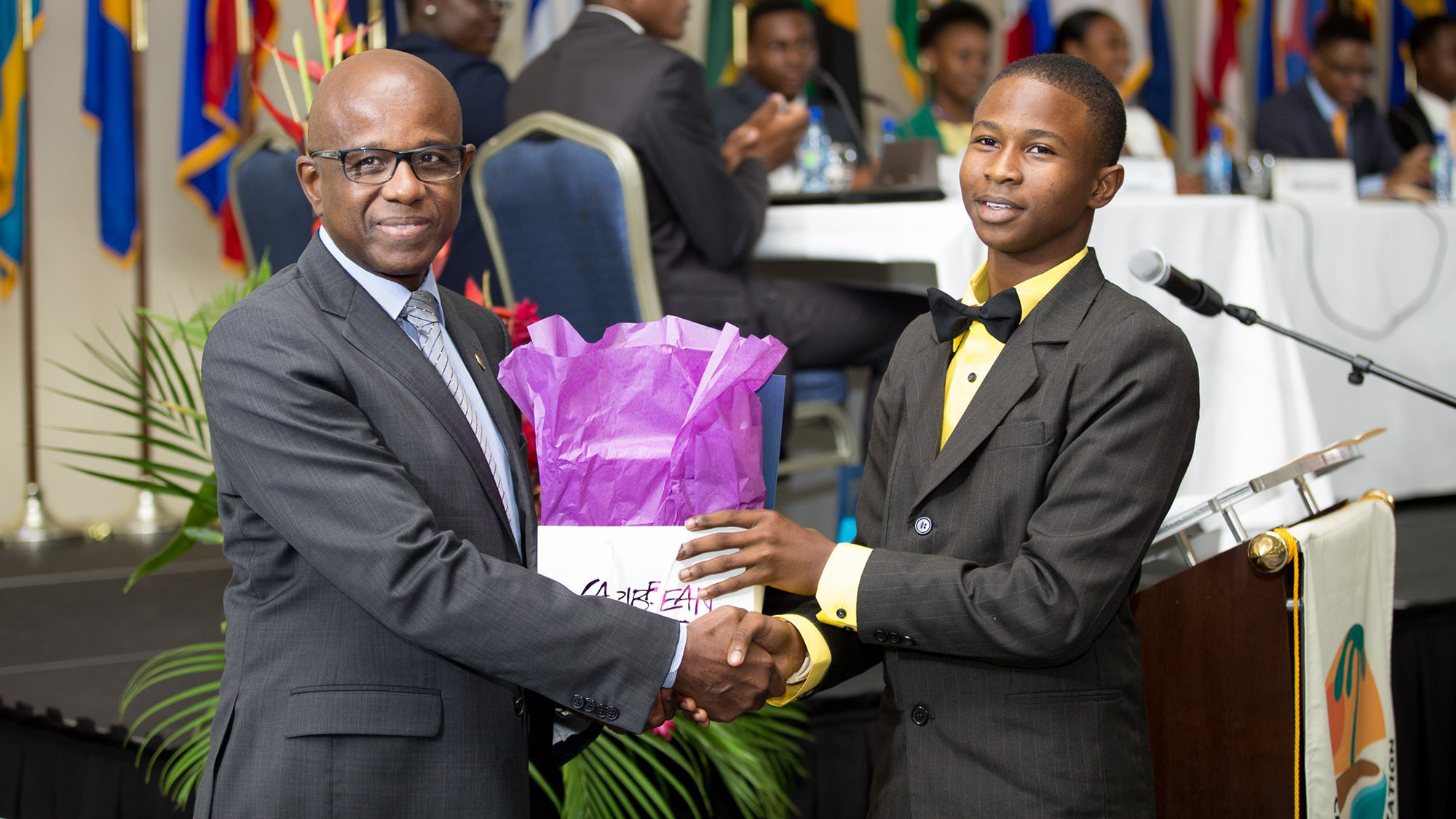 Hugh Riley, CTO’s secretary general with Francis Alexander, winner of the Youth Congress competition at CTO’s State of the Industry Conference in Grenada last week.