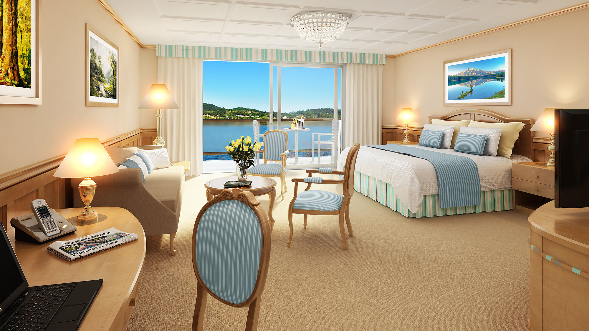 A rendering of a stateroom on the American Constellation, which will commence sailing in 2018.