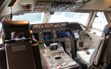 The cockpit was open for visitors to check out on a tour of the 747.