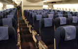 Economy class on the 747 has a three-four-three seating configuration.