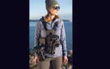 A vest carrier that distributes the weight of a camera ergonomically, the CCS G3 Camera Harness System can support and accommodate a camera and a long lens. It boasts a quick-release waist belt, two front pockets for carrying small items and a large pocket on the back. A patented Twist&Lock mount system keeps the equipment secure but always at the ready. A lens hold-down strap, which formerly was secured by Velcro, now has a quieter snap closure.