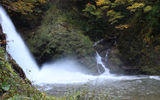 Waterfall along the Ginzan River in Obanazawa.