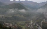 The view from Godaido Hall at the Yamadera temple complex in Yamagata.