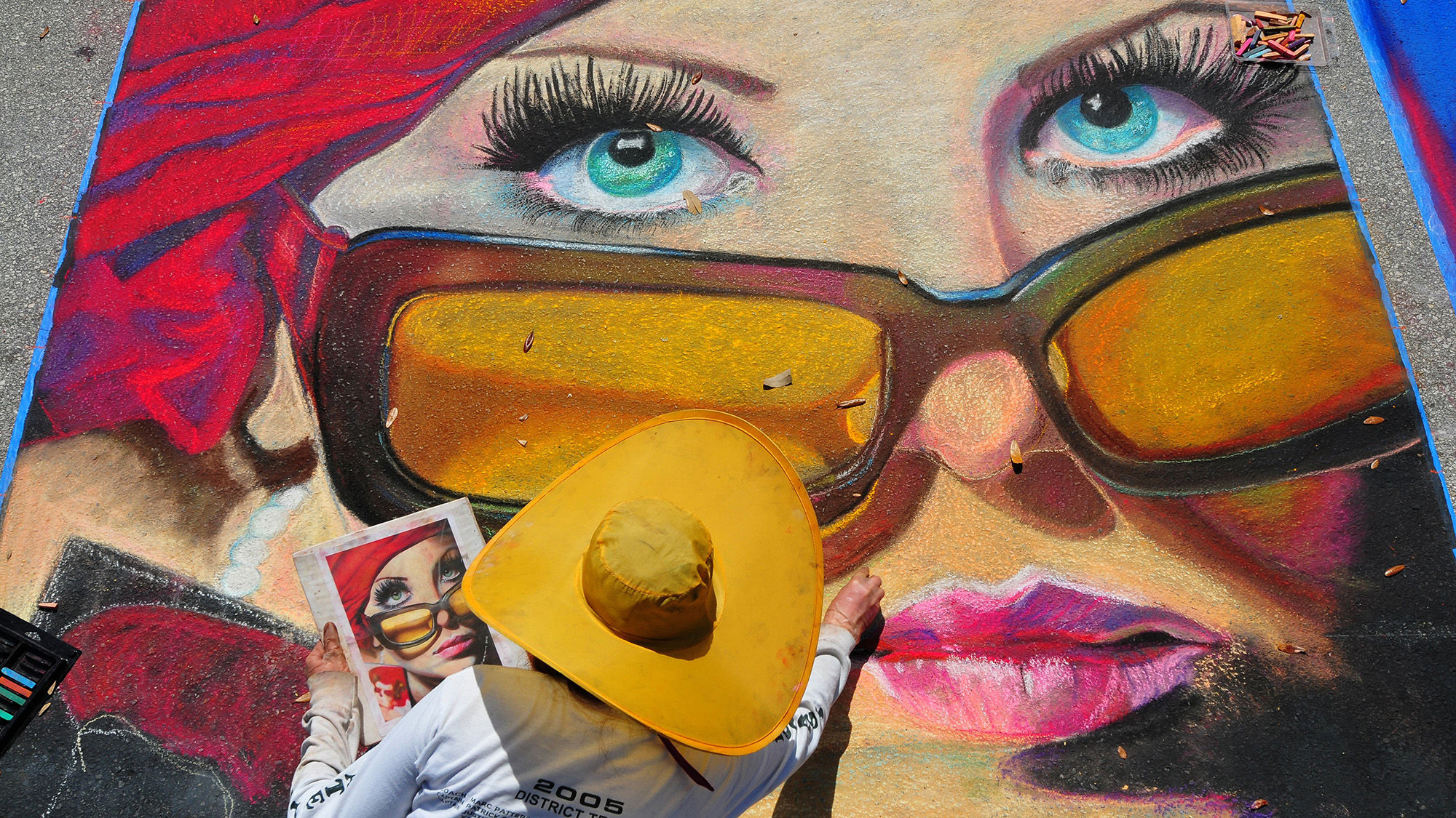 Street painting at the Lake Worth Street Painting Festival by artist Nicole Flaig.
