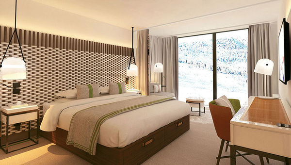 A rendering of guestroom at Club Med Samoens, set to open in December in the French Alps. A rendering of guestroom at Club Med Samoens, set to open in December in the French Alps.
