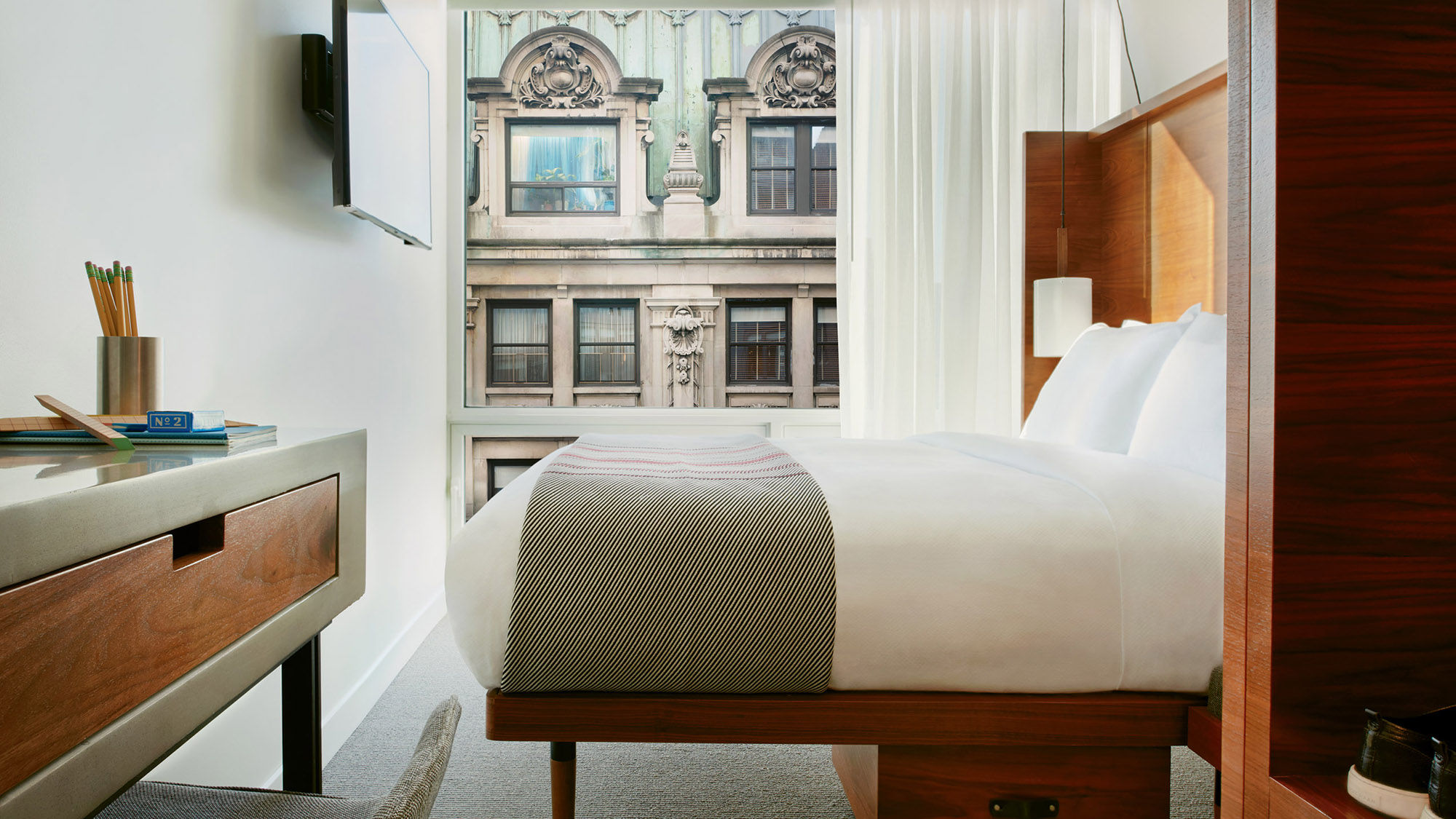 A queen room at the 249-room Arlo NoMad, on East 31st Street between Fifth Avenue and Madison Avenue.