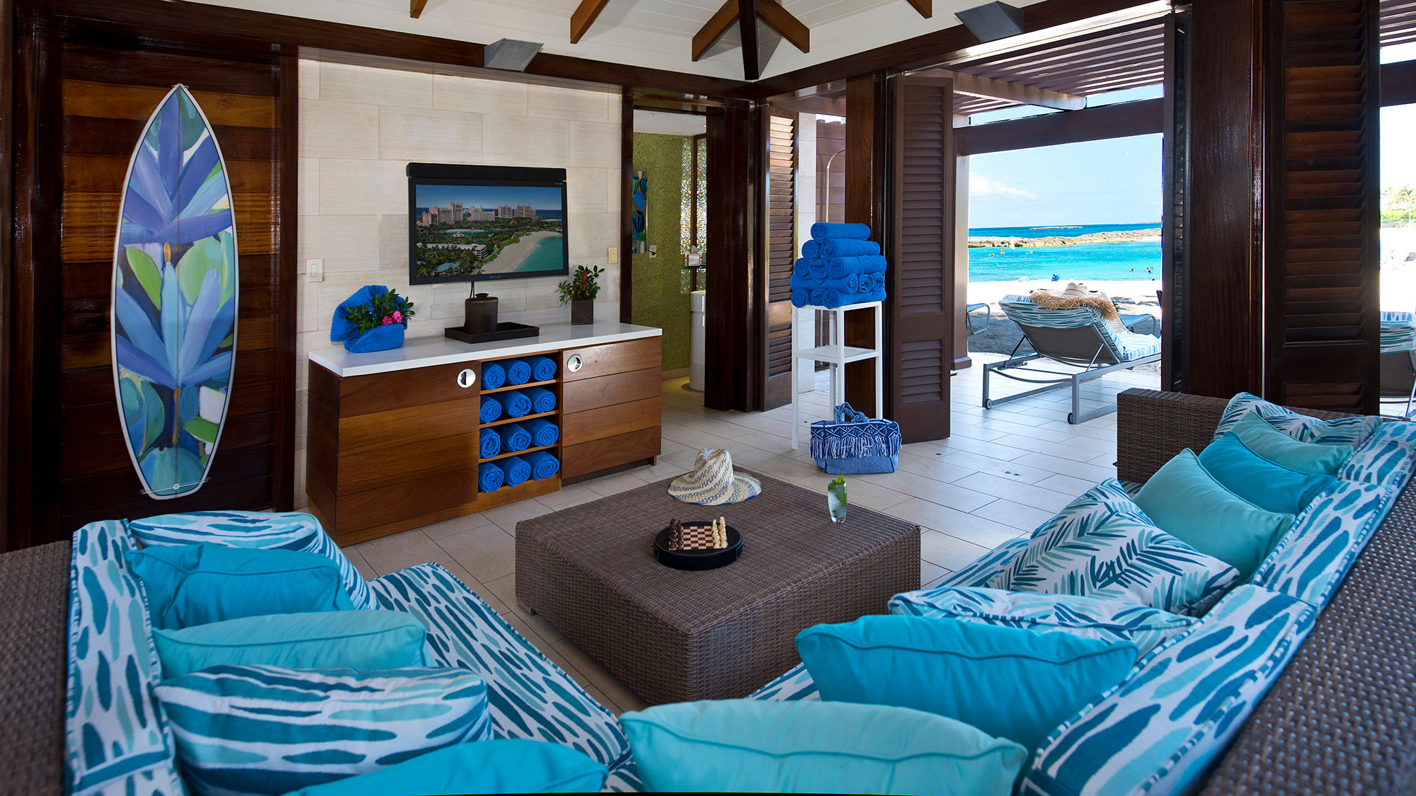 A redesigned cabana at the Cove at Atlantis.
