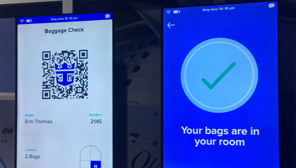Royal Caribbean demonstrated its upcoming luggage app. Royal Caribbean demonstrated its upcoming luggage app.
