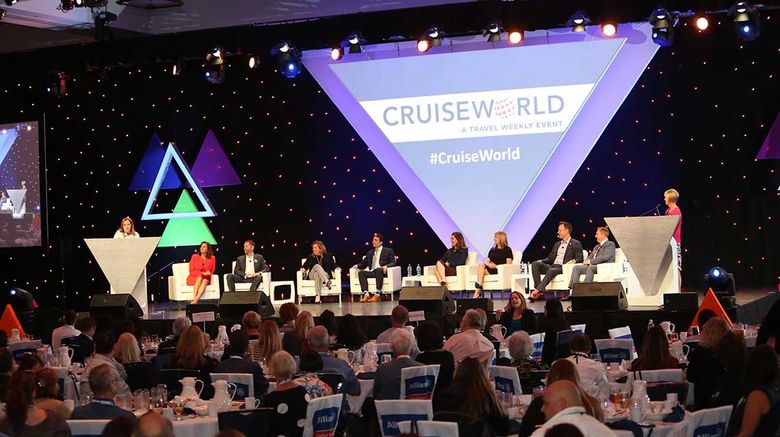 The ''Mastermind Sales & Marketing Secrets of Success'' panel share their insights and personal anecdotes with CruiseWorld's travel adviser attendees on the opening day of CruiseWorld 2017. The show, which opened Nov. 15 in Fort Lauderdale, spans three days of agent seminars, executive panels, a trade show and other events.
