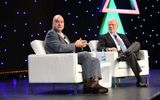 Keith Waldon, founder and director of the Departure Lounge, left, and Mark Pestronk, attorney and Travel Weekly contributor, field agent questions during a Q&A following their informative TW Talks session.