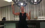 American Airlines will formally open its new Flagship Lounge in Miami on Nov. 21. But all systems were go at the enormous 29,000 square-foot facility during a gala opening party on Nov. 14. The lounge, the third in American's new Flagship program, will primarily be open to international first- and business-class fliers traveling on American or one of its Oneworld partners. Among its features is Flagship First fine dining, a free table service available to international first-class ticket holders. Chief bartender Pamela Wiznitzer gives a toast celebrating the new lounge.