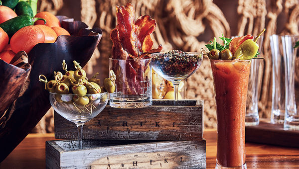 The Sunday brunch held at La Hiki Kitchen at Four Seasons Resort Oahu at Ko Olina offers indulgent touches like a do-it-yourself Bloody Mary bar. The Sunday brunch held at La Hiki Kitchen at Four Seasons Resort Oahu at Ko Olina offers indulgent touches like a do-it-yourself Bloody Mary bar.