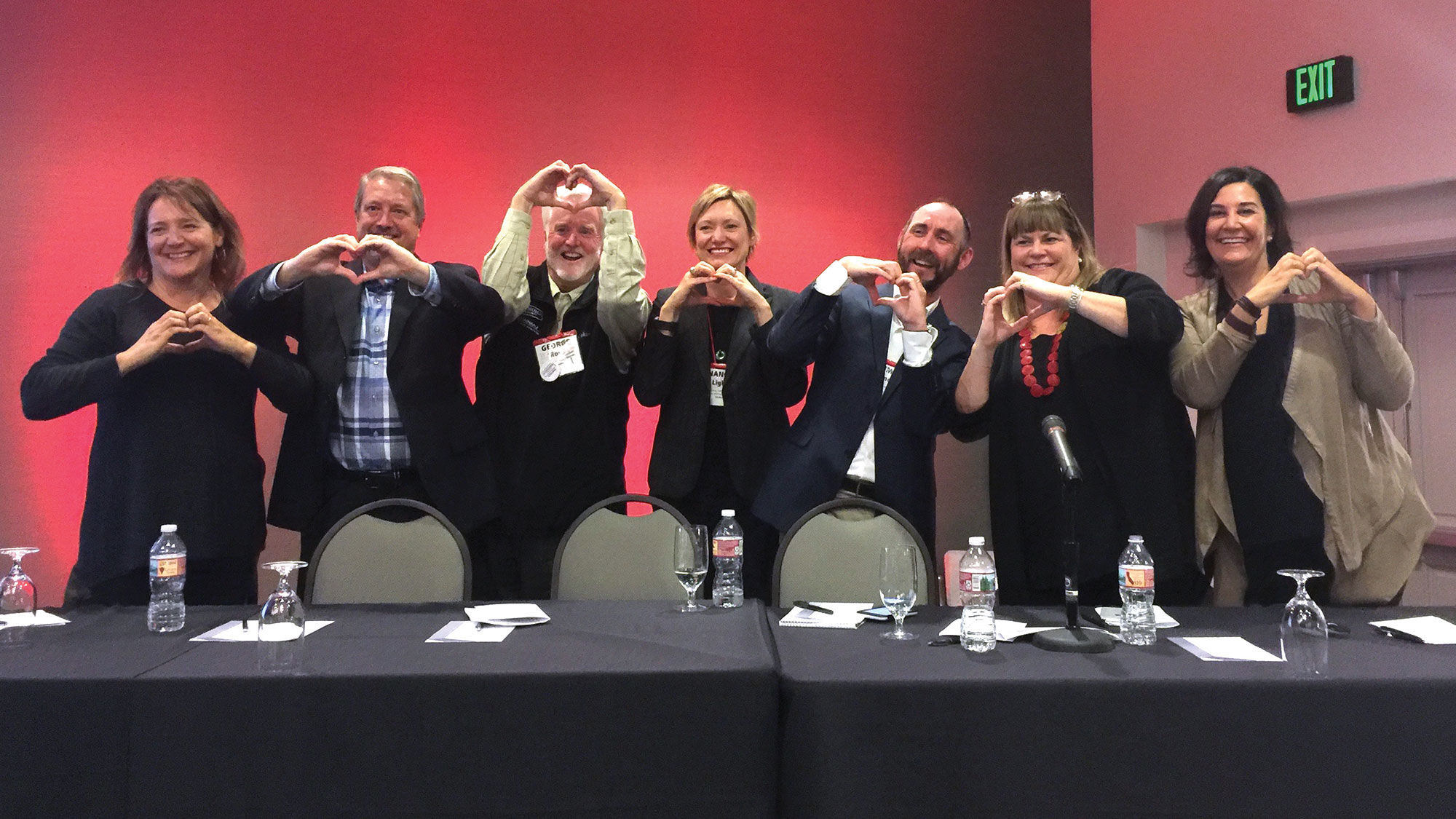 Wine and tourism professionals show some heart during the Wine Marketing & Tourism Conference.