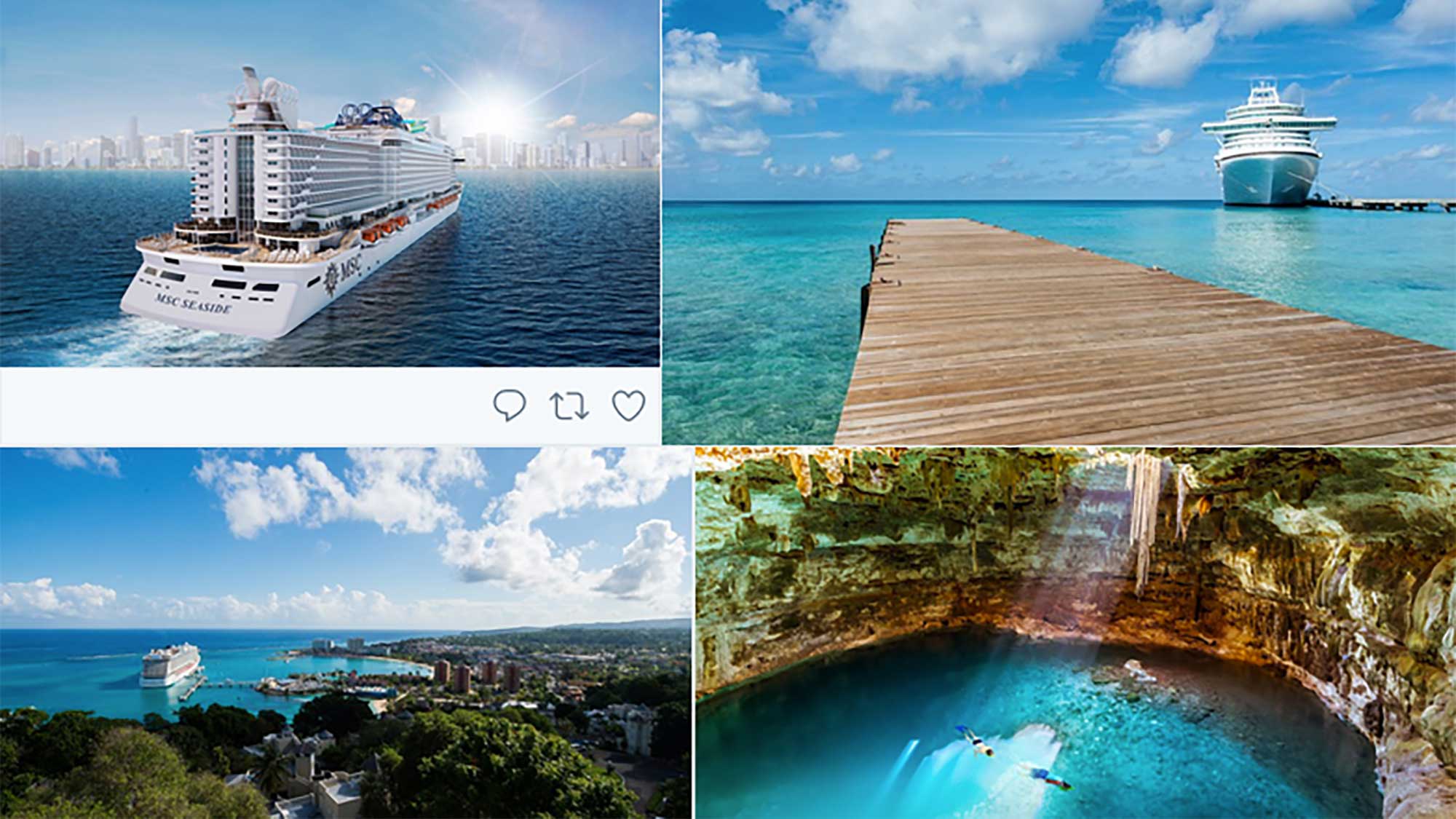 Some of the images shared during the cruise-themed Twitter chat, timed to the kickoff of CruiseWorld.