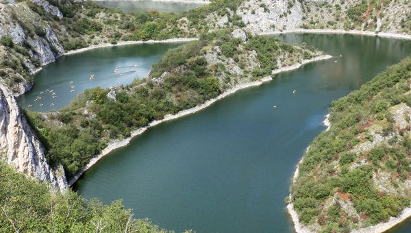 The meandering Uvac River, home to the impressive griffon vulture. The meandering Uvac River, home to the impressive griffon vulture.