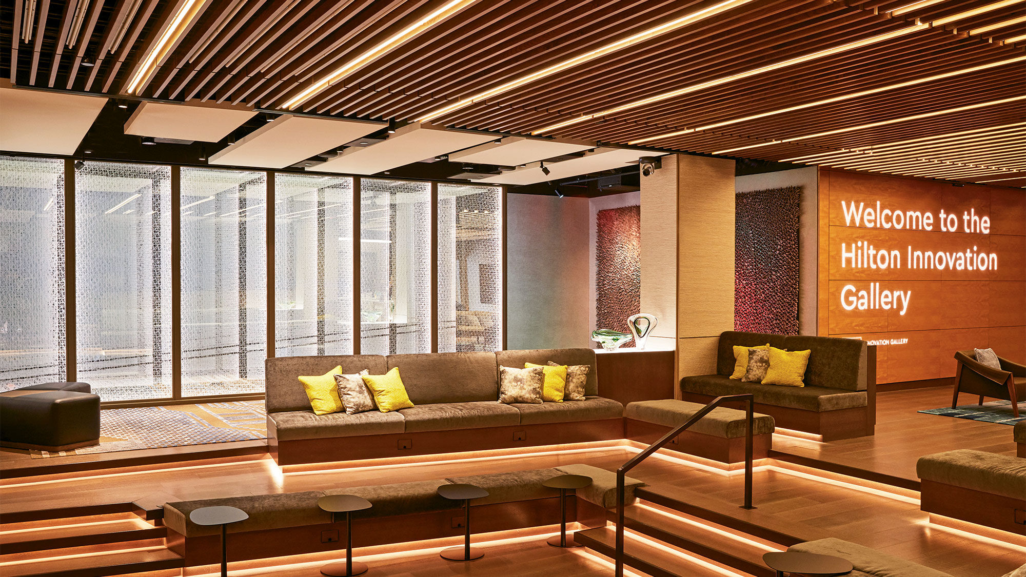 Hilton's Innovation Gallery inside the Hilton McLean Tysons Corner in northern Virginia.