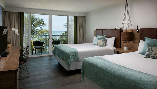 A guestroom at the Amara Cay Resort in Islamorada, Fla. A guestroom at the Amara Cay Resort in Islamorada, Fla.