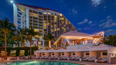The Naples Grande Beach Resort, as seen from the Palm Terrace pool.