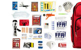 It is one thing to take precautions when heading out for a trip. It is quite another to arm yourself for the ultimate calamity. But if ''Be Prepared'' is your motto, consider an over-stuffed Earthquake Bag packed with the essentials to keep two persons functioning for three days. In addition to a heavy-duty backpack, it includes two food bars; water pouches and water-purification tablets; a hygiene kit; a candle and bright stick; a hand-crank charger; a whistle; nylon rope; a first-aid kit; and two Mylar sleeping bags and a tube tent.