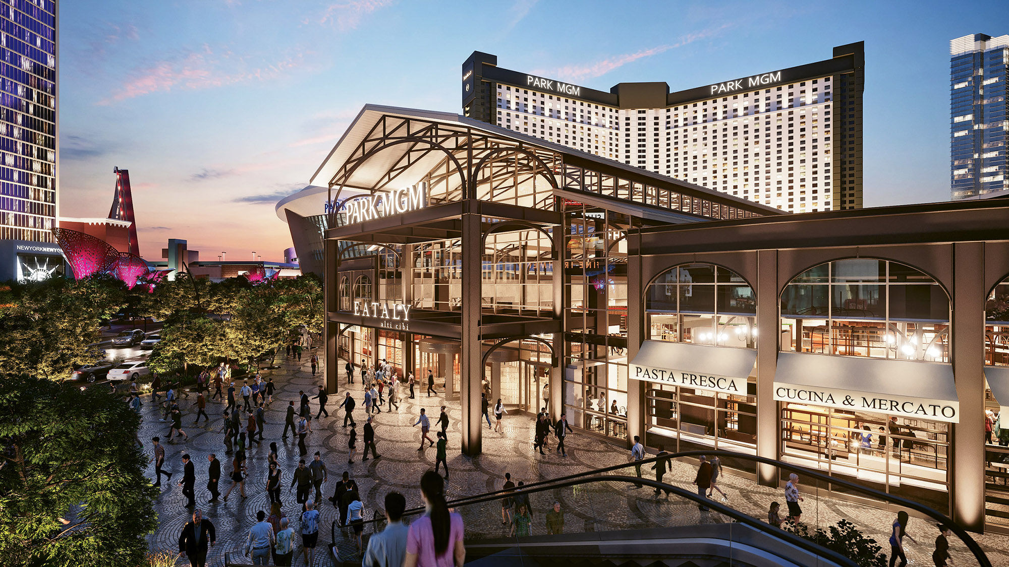A rendering of Eataly at the Park MGM. Mario Batali’s foodie mecca is one of several dining venues opening next year on the Las Vegas Strip.