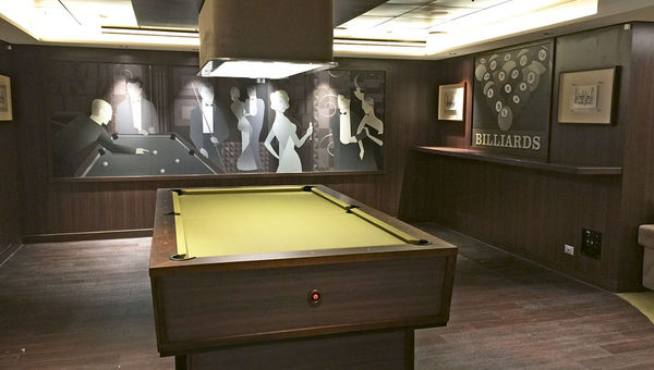 A billiards table is one of many amenities on the MSC Seaside that will appeal to cruising families. Others include ziplines, water slides, an arcade and baby-sitting services. A billiards table is one of many amenities on the MSC Seaside that will appeal to cruising families. Others include ziplines, water slides, an arcade and baby-sitting services.
