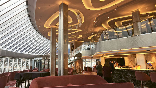 The ship’s two-story Top Sail Lounge is part of MSC’s biggest exclusive Yacht Club offering. The ship’s two-story Top Sail Lounge is part of MSC’s biggest exclusive Yacht Club offering.