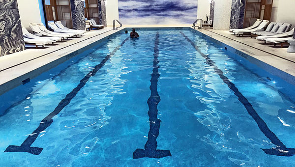 The Four Seasons New York Downtown's large indoor pool. The Four Seasons New York Downtown's large indoor pool.