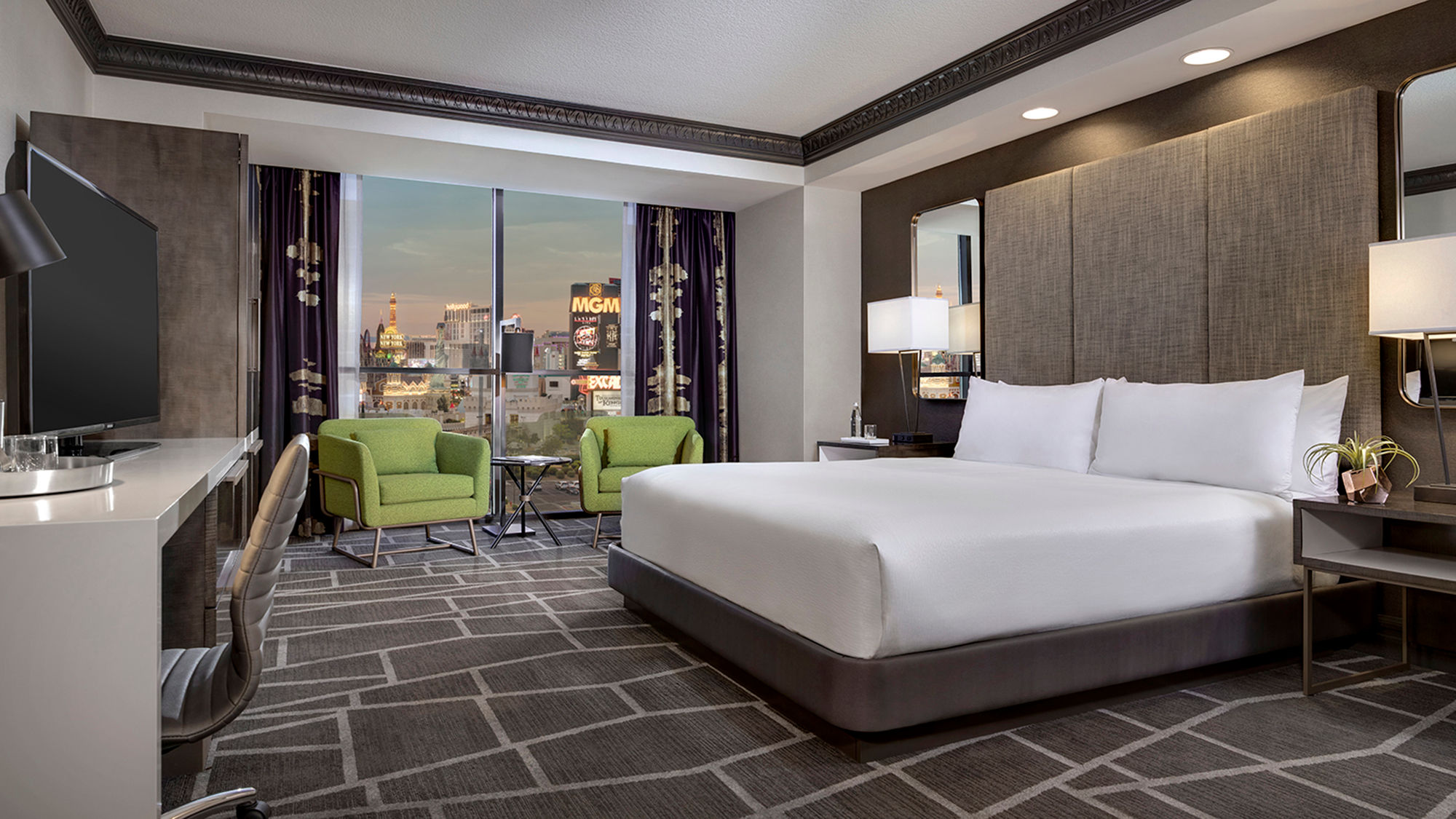 The Luxor's newly updated rooms, with sleek decor and multipurpose furnishings, will be rolling out through the first quarter of 2018.