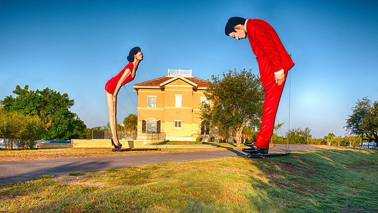 Ostriches, by Yu Zhaoyang, is on display at the Peace River Botanical & Sculpture Gardens.