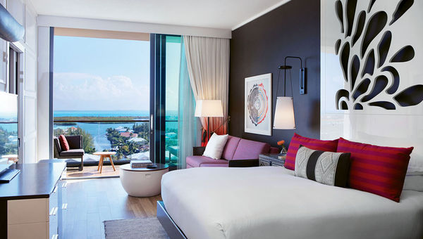 A guestroom at the Kimpton Seafire.