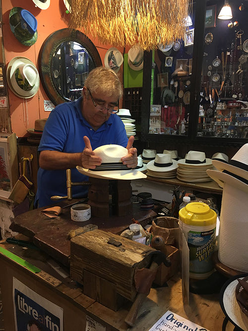Guillermo Cristian Jeffs, owner of Ole Curiosidades, a maker of customized Panama hats. Guillermo Cristian Jeffs, owner of Ole Curiosidades, a maker of customized Panama hats.