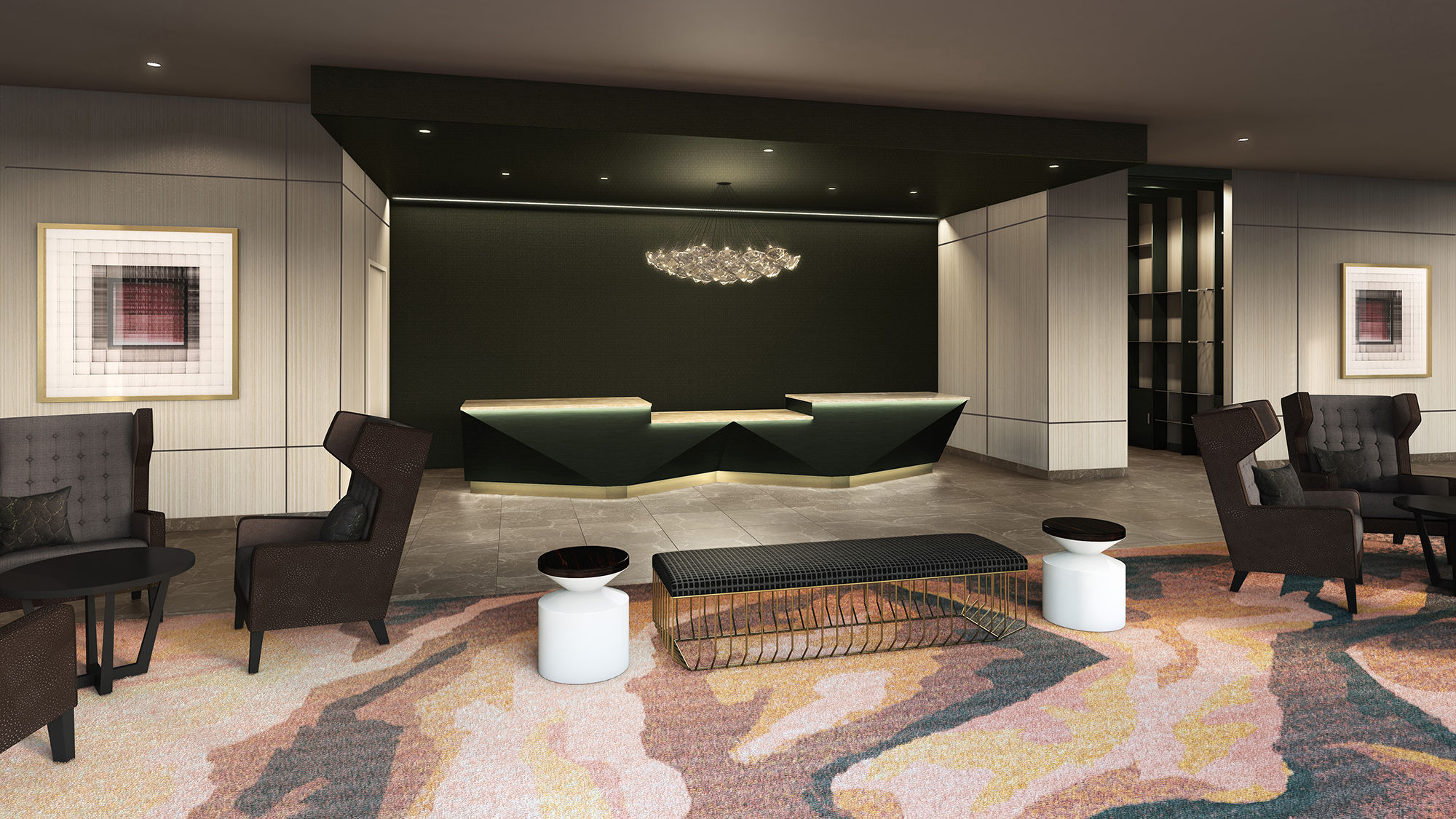 The lobby at the AC Hotel Gainesville Downtown, which will open in early 2018.
