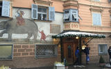 The exterior of Hotel Elephant in Bressanone. The hotel, which dates back to the 15th Century, housed the legendary elephant Suleiman for 14 days in 1551 as the elephant was on its way from India to Vienna, where it was presented as a gift to Archduke Maximilian of Austria.