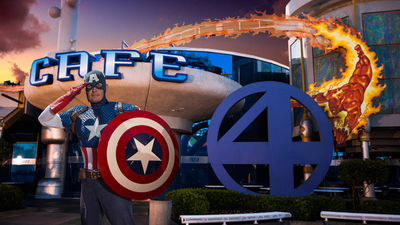 Captain America is just one of the superheroes who is available for photos and autographs at Universal Orlando's Marvel Character Dinner.