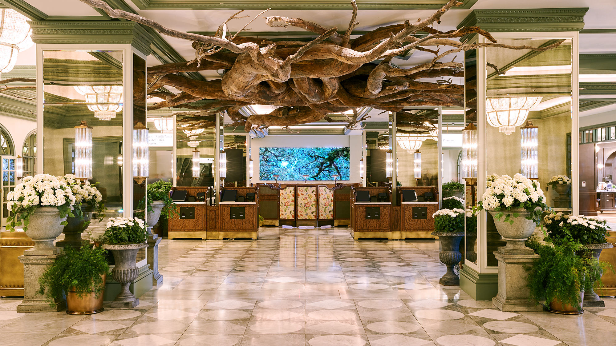 The renovated lobby at the Park MGM.
