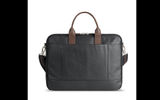 Just the thing for the earnest business traveler, the Shorewood Leather Briefcase is as practical as it is good looking. Among its attributes are a full-grain pebble leather exterior, a fully padded 15.6-inch laptop compartment, an internal tablet pocket, two front pockets, a front-zippered pocket with an organizer and key clip, a heavy twill lining, metal hardware and a removable, adjustable shoulder strap. One extra convenience: a back panel that slides over a luggage handle for easy airport transport.