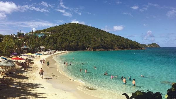Cruise passengers enjoy St. Thomas' Coki Beach. Cruise passengers enjoy St. Thomas' Coki Beach.