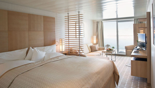 A veranda suite on the Hapag-Lloyd Cruises ship. A veranda suite on the Hapag-Lloyd Cruises ship.