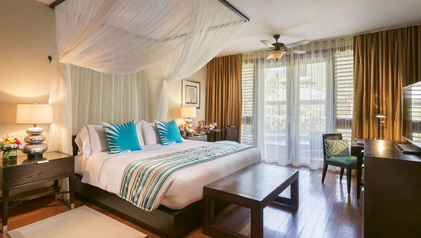 A Marigot Bay resort-view room. Rooms measure 913 square feet, while suites start at 1,345 square feet.