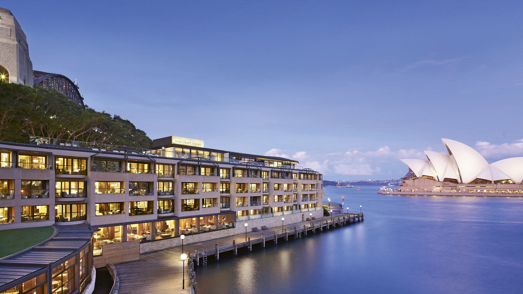 The Park Hyatt Sydney sits across Circular Quay from the Opera House.