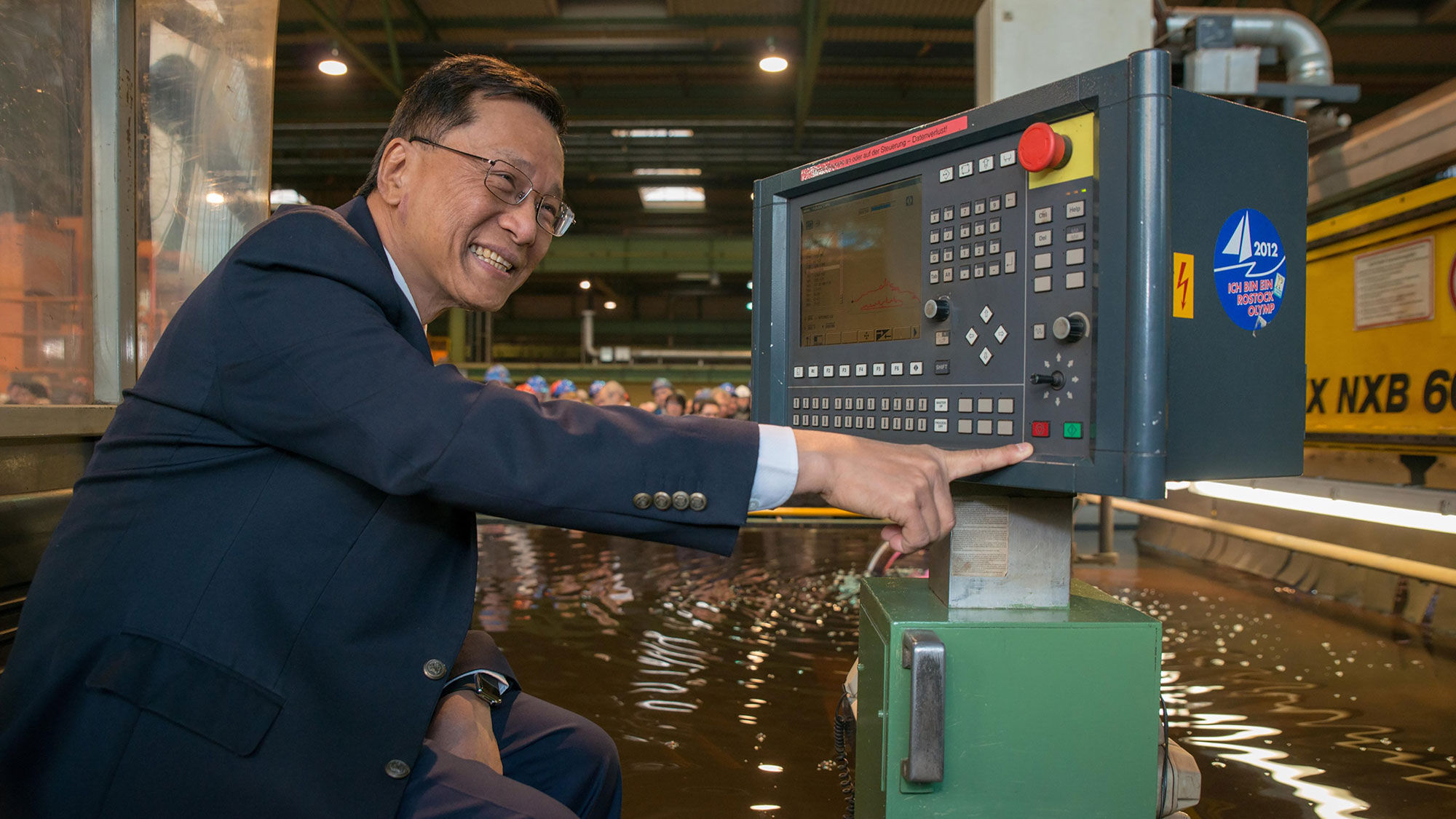 Genting Hong Kong chairman KT Lim at the Crystal Endeavour's steel-cutting ceremony.