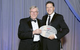 Hertz Corp.'s Maurice Honor with Travel Weekly's Arnie Weissmann. Hertz won both the International and Domestic awards in the Car Rental category.