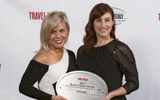 Terri Burke of Avalon Waterways and Jennifer Halboth of Globus. Globus won for Escorted Sales & Service and Europe.