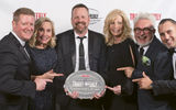Kevin McCullough, Tracee Adams, John Van den Heuvel, Kelly Koehler, Dean Smith and Brennan Quesnele with Gogo Vacations, which got the nod for the Group Packaged category.